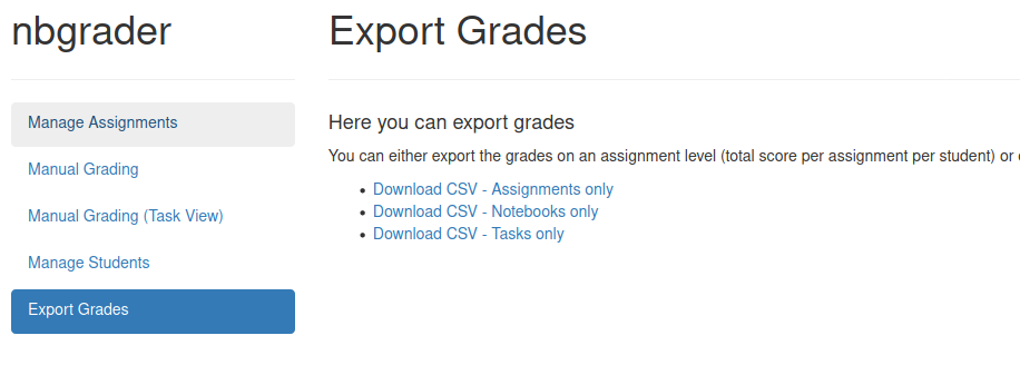 Export grades